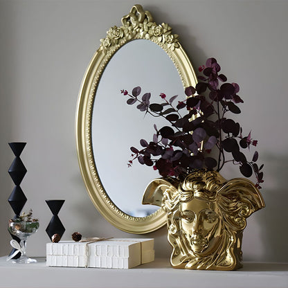 Medusa Ceramic Vase in Gold & Silver