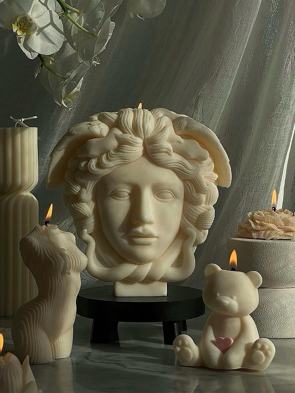 Medusa Portrait Candle