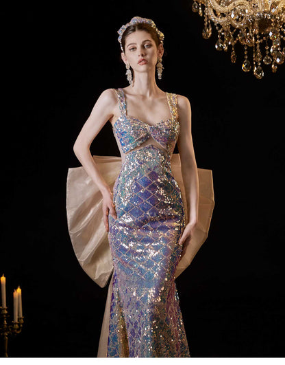 Mermaid Tail Glitter Wedding Dress | ZAKAPOP