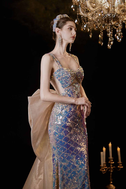 Mermaid Tail Glitter Wedding Dress | ZAKAPOP