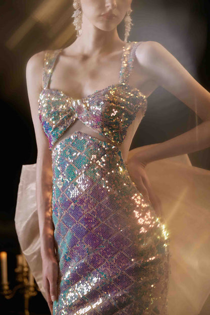 Mermaid Tail Glitter Wedding Dress | ZAKAPOP