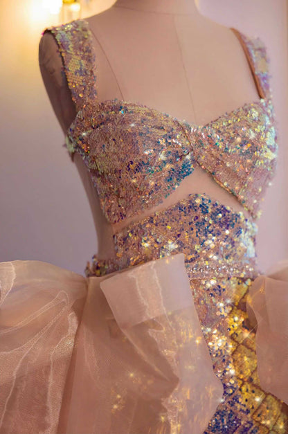 Mermaid Tail Glitter Wedding Dress | ZAKAPOP