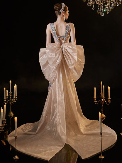 Mermaid Tail Glitter Wedding Dress | ZAKAPOP