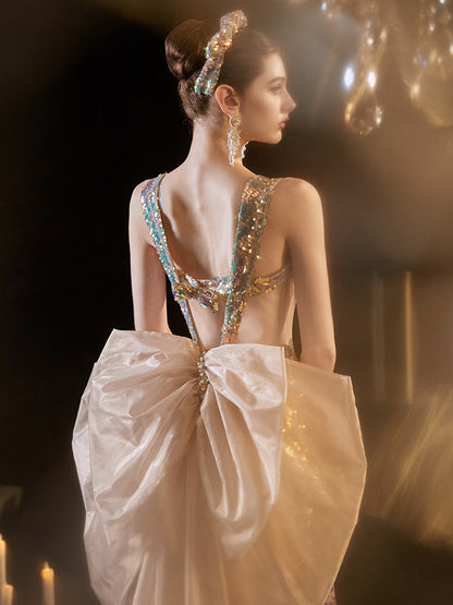 Mermaid Tail Glitter Wedding Dress | ZAKAPOP