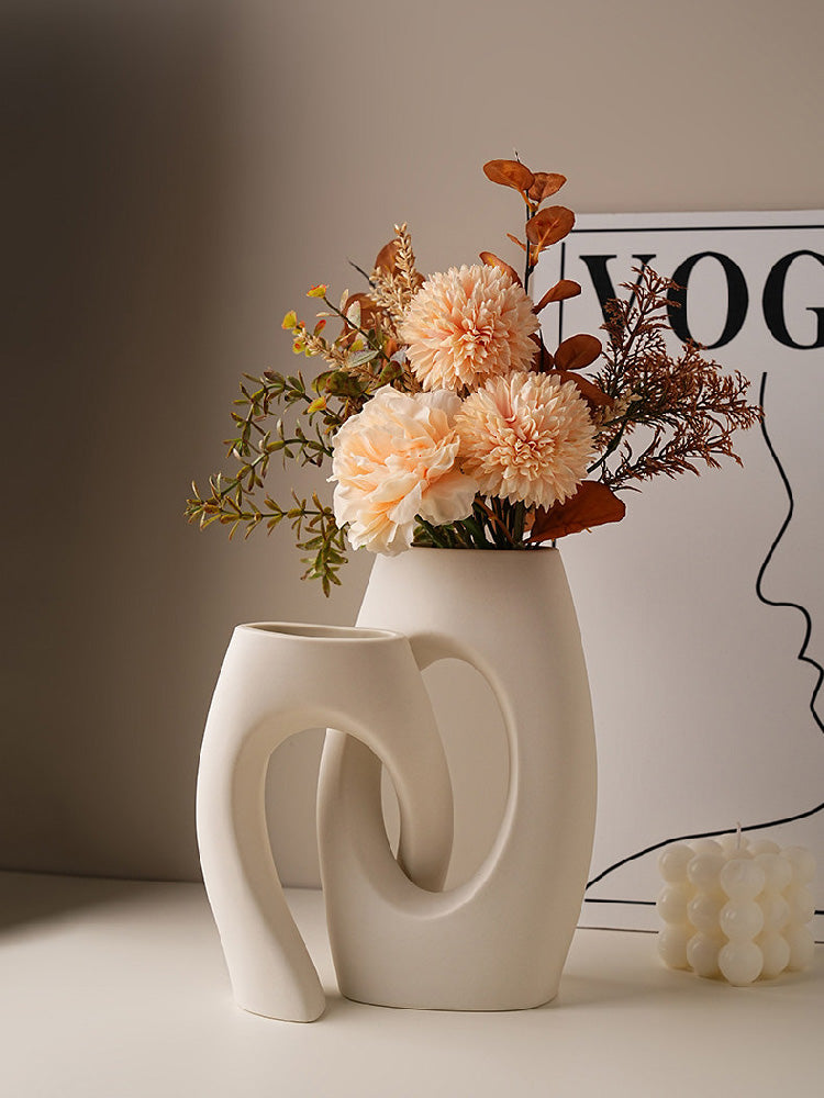 Minimalist Cross Vase in White