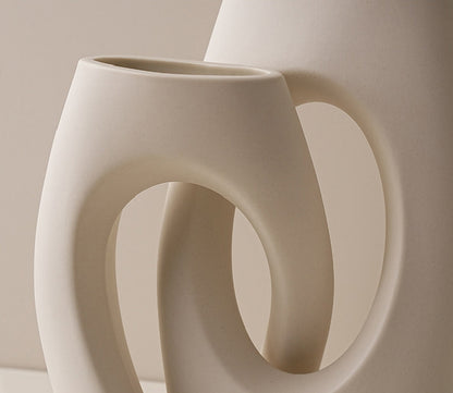 Minimalist Cross Vase in White