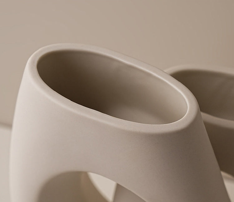 Minimalist Cross Vase in White