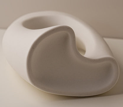 Minimalist Cross Vase in White