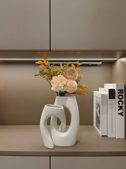 Minimalist Cross Vase in White