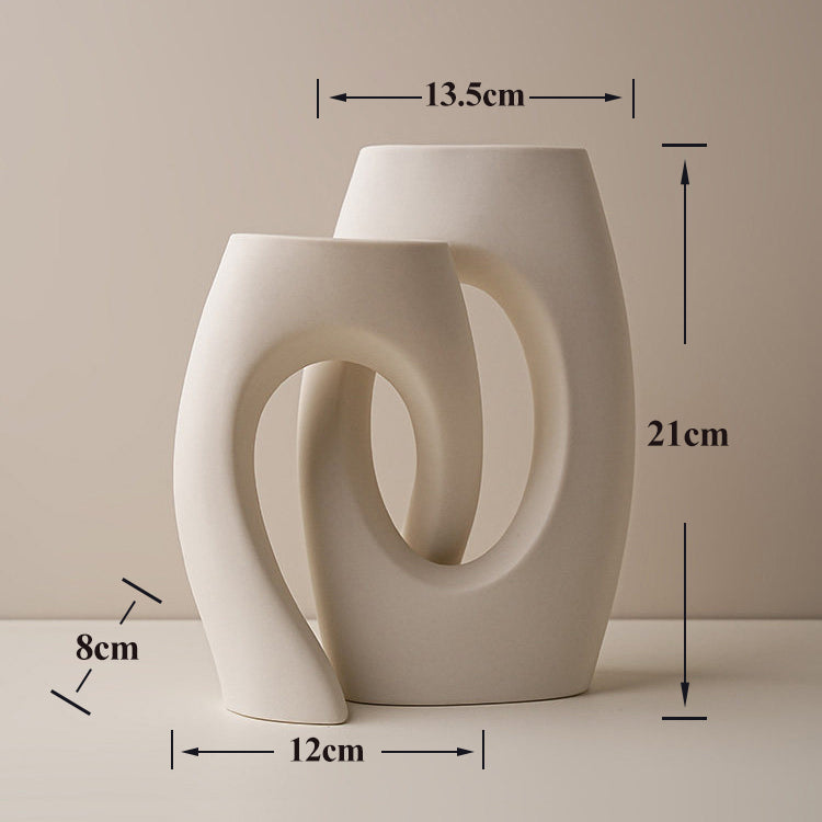 Minimalist Cross Vase in White