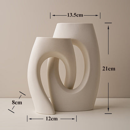 Minimalist Cross Vase in White