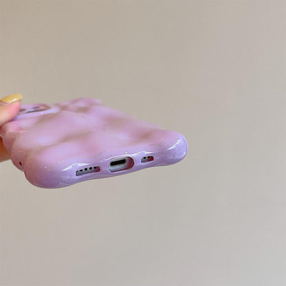 Minimalist Solid Color Macaron Wave Pleated Phone Case | ZAKAPOP