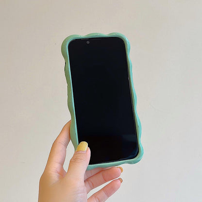 Minimalist Solid Color Macaron Wave Pleated Phone Case | ZAKAPOP