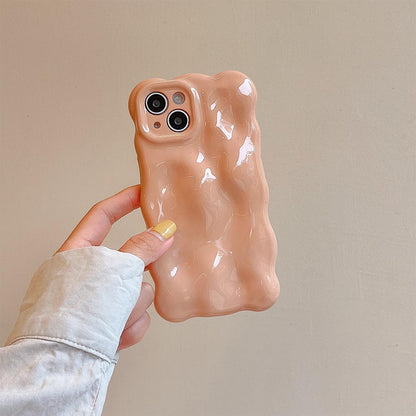 Minimalist Solid Color Macaron Wave Pleated Phone Case | ZAKAPOP