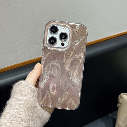 Monochrome Holographic Silver Foil Feather Phone Case | ZAKAPOP