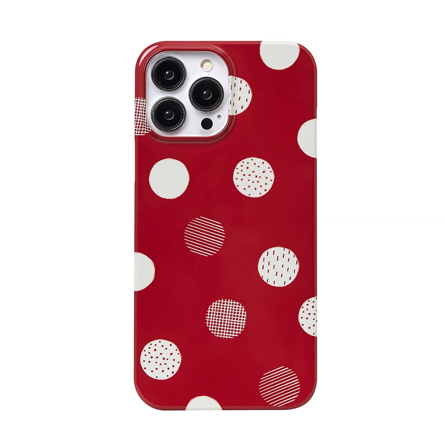 Original Red Christmas Polka Dot Film iPhone Hard Case | ZAKAPOP
