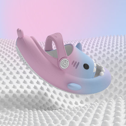 Original Three Color Gradient Shark Slippers  with Shoelaces (Kids) | ZAKAPOP
