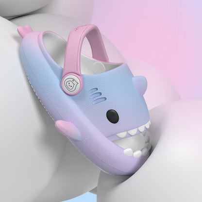 Original Three Color Gradient Shark Slippers  with Shoelaces (Kids) | ZAKAPOP