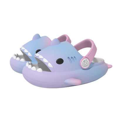 Original Three Color Gradient Shark Slippers  with Shoelaces (Kids) | ZAKAPOP