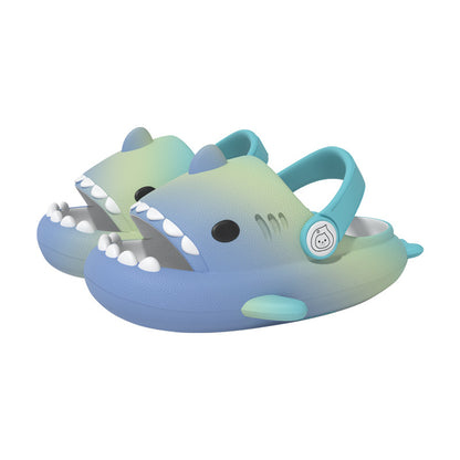 Original Three Color Gradient Shark Slippers  with Shoelaces (Kids) | ZAKAPOP
