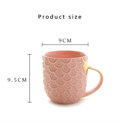 Pearl Glazed Golden Mermaid Tail Water Cup | Mermaid Gift