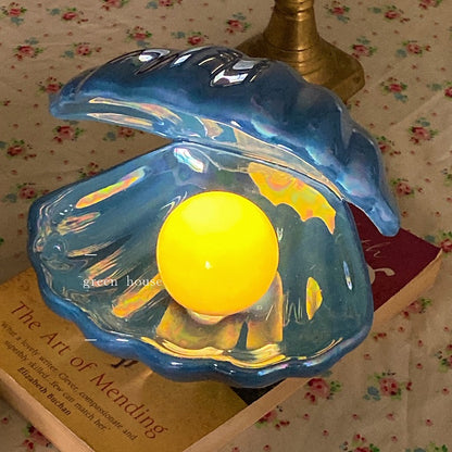 Pearlescent Atmosphere Lamp with Glazed Seashell | ZAKAPOP