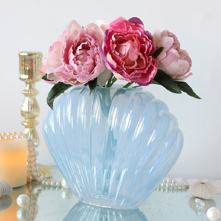 Pearlescent Glass Shell Vase