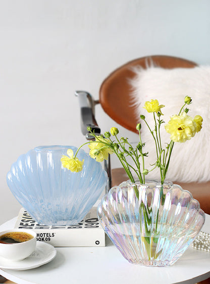 Pearlescent Glass Shell Vase