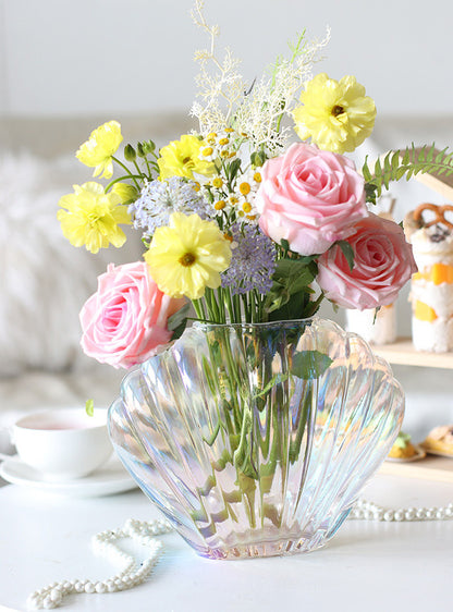 Pearlescent Glass Shell Vase