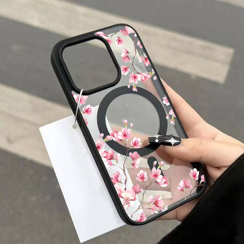 Pink Elegant Floral Background Magsafe Phone Case | ZAKAPOP