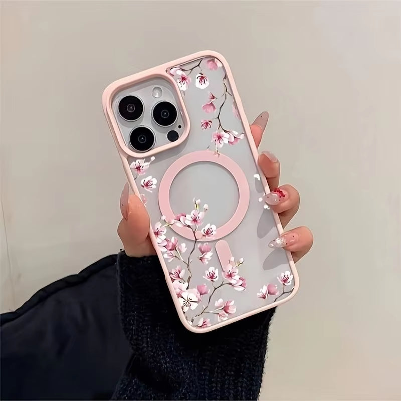 Pink Elegant Floral Background Magsafe Phone Case | ZAKAPOP