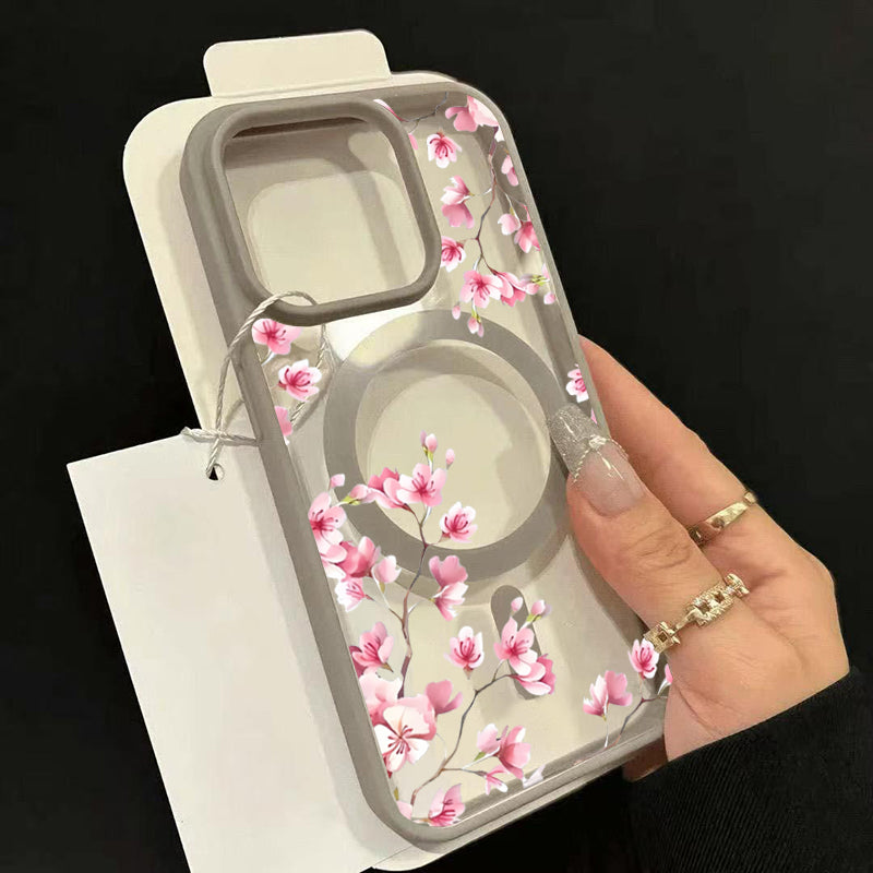 Pink Elegant Floral Background Magsafe Phone Case | ZAKAPOP
