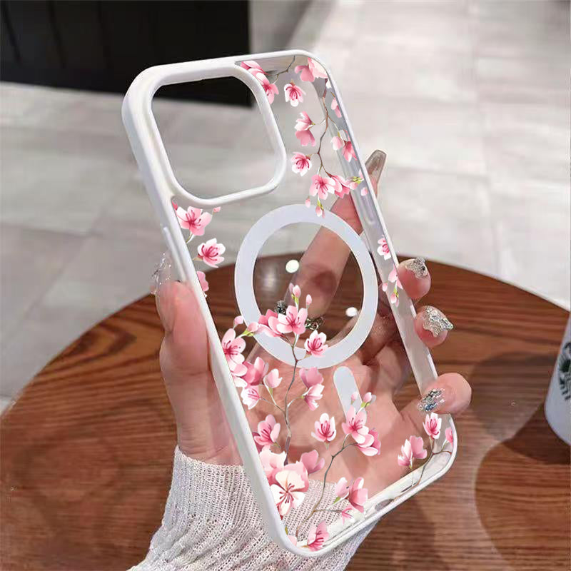 Pink Elegant Floral Background Magsafe Phone Case | ZAKAPOP