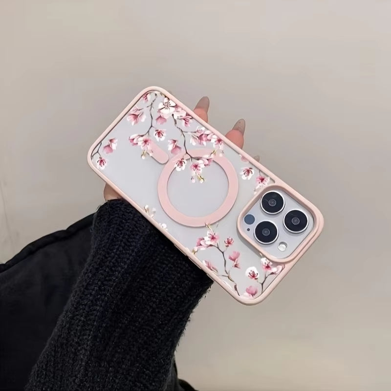 Pink Elegant Floral Background Magsafe Phone Case | ZAKAPOP