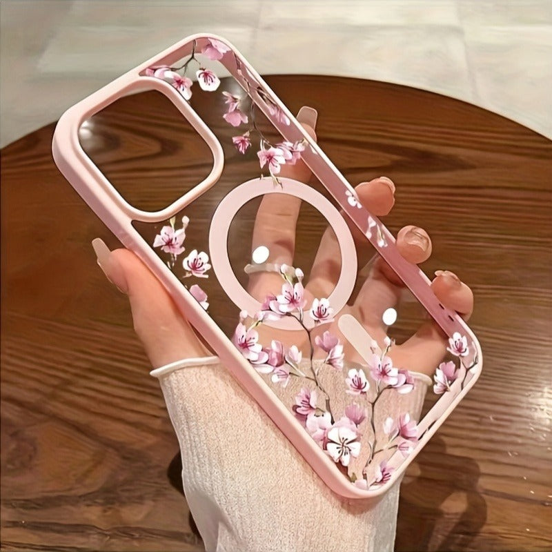 Pink Elegant Floral Background Magsafe Phone Case | ZAKAPOP