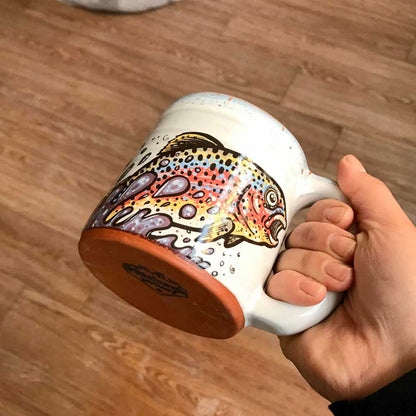 Blue and Orange Lip Drip Rainbow Trout Mug | ZAKAPOP