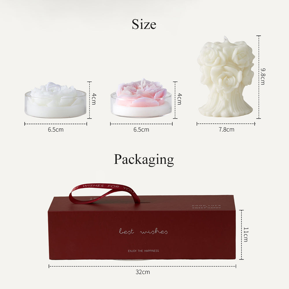 Rose Bouquet Scented Candle Gift Set