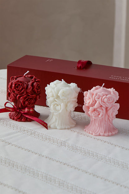 Rose Bouquet Scented Candle Gift Set