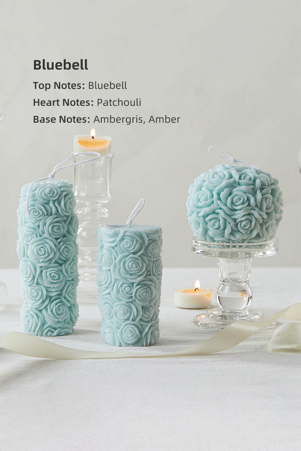 "Rose of Romance" Scented CandleSet (3-Piece)