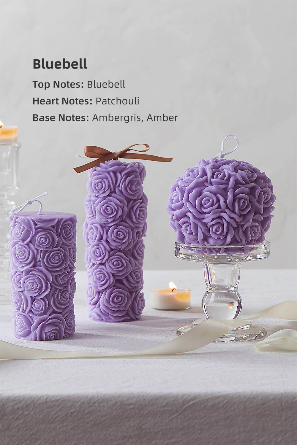 "Rose of Romance" Scented CandleSet (3-Piece)