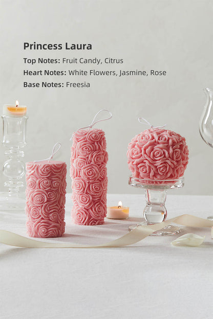 "Rose of Romance" Scented CandleSet (3-Piece)