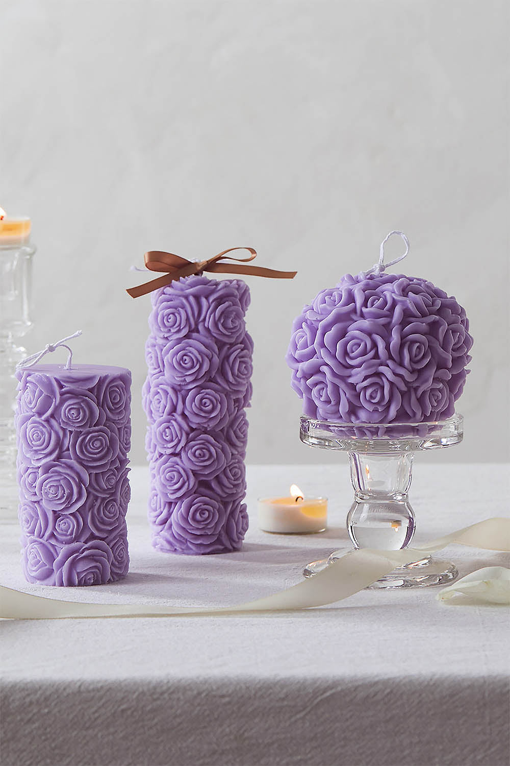 "Rose of Romance" Scented CandleSet (3-Piece)