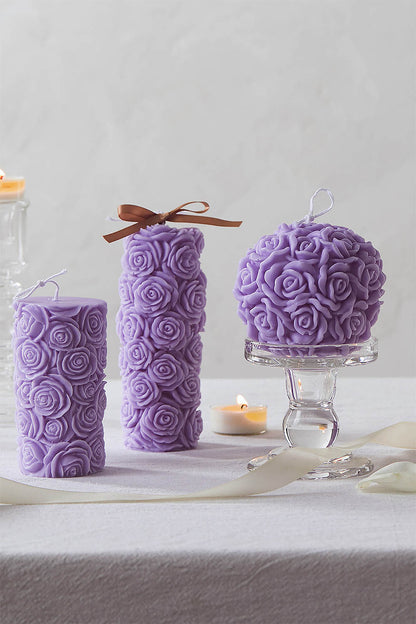 "Rose of Romance" Scented CandleSet (3-Piece)