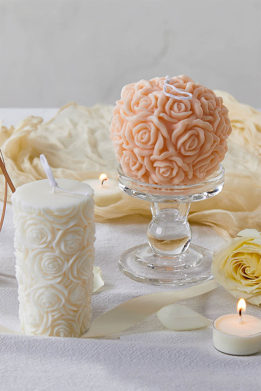 "Rose of Romance" Scented CandleSet (3-Piece)