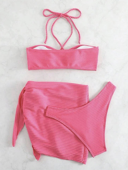 Sexy Halterneck Three-Piece Bikini Set | ZAKAPOP