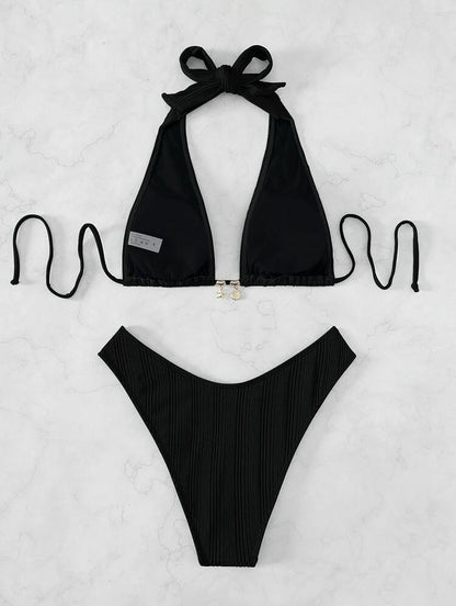 Sexy Shell-Embellished Two-Piece Bikini Set | ZAKAPOP