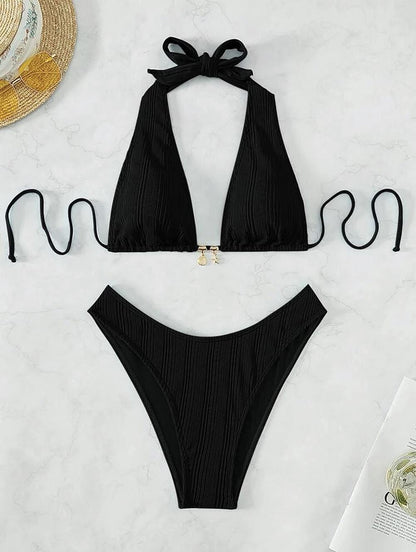 Sexy Shell-Embellished Two-Piece Bikini Set | ZAKAPOP