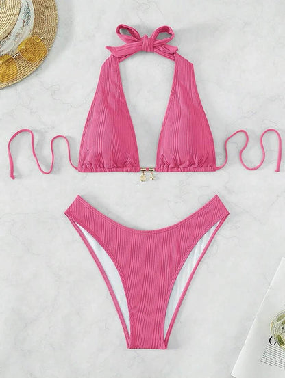 Sexy Shell-Embellished Two-Piece Bikini Set | ZAKAPOP