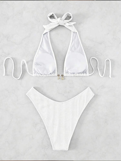 Sexy Shell-Embellished Two-Piece Bikini Set | ZAKAPOP