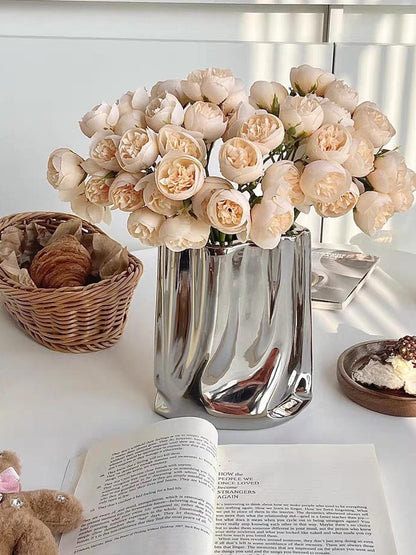 Silver Shopping Bag Vase